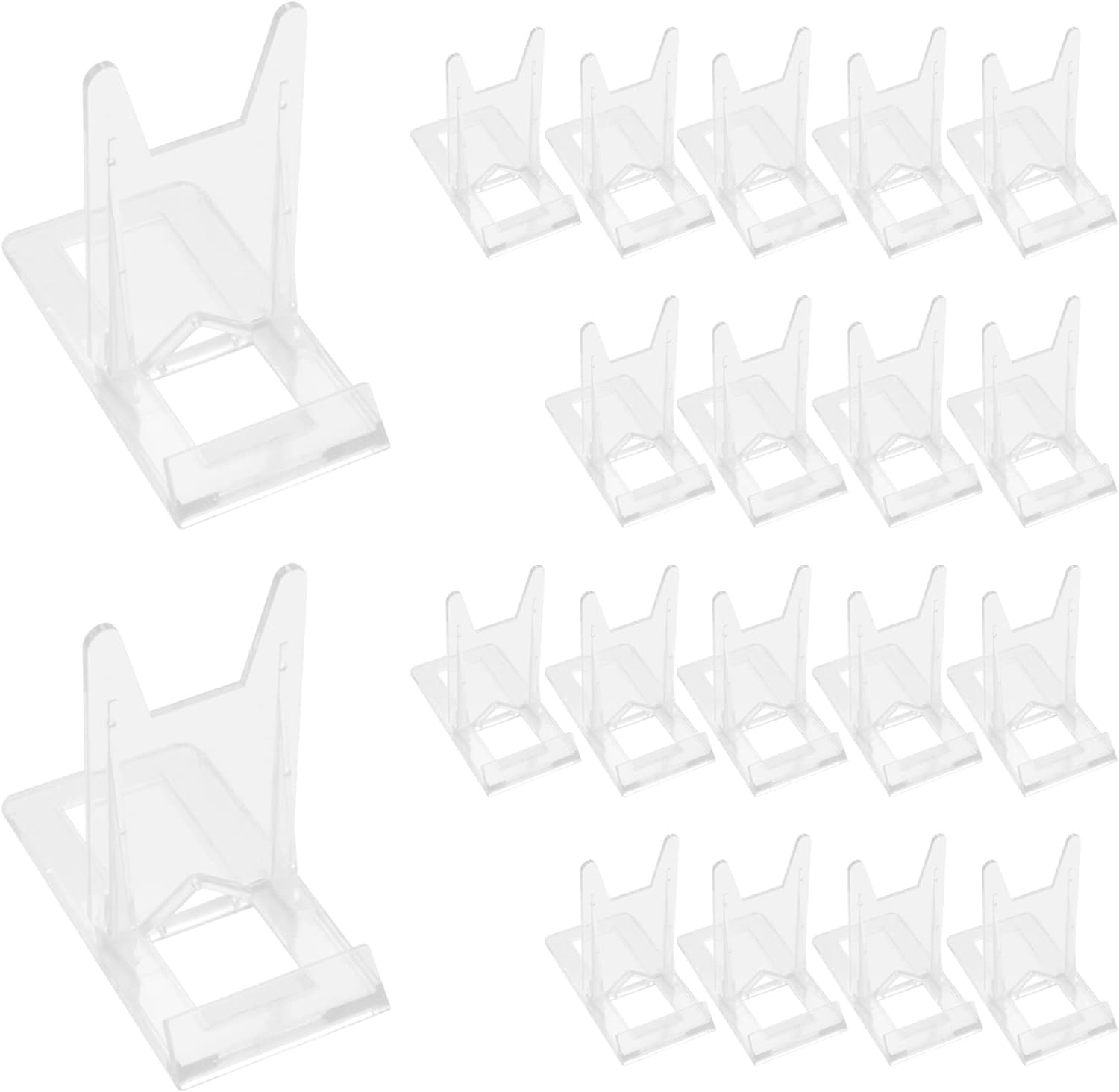 Anlayliay 20 Pcs Display Stand, Acrylic Plate Stands Adjustable Sliding Clear Display Stand Easel Two Part for Plates,Books image number 5