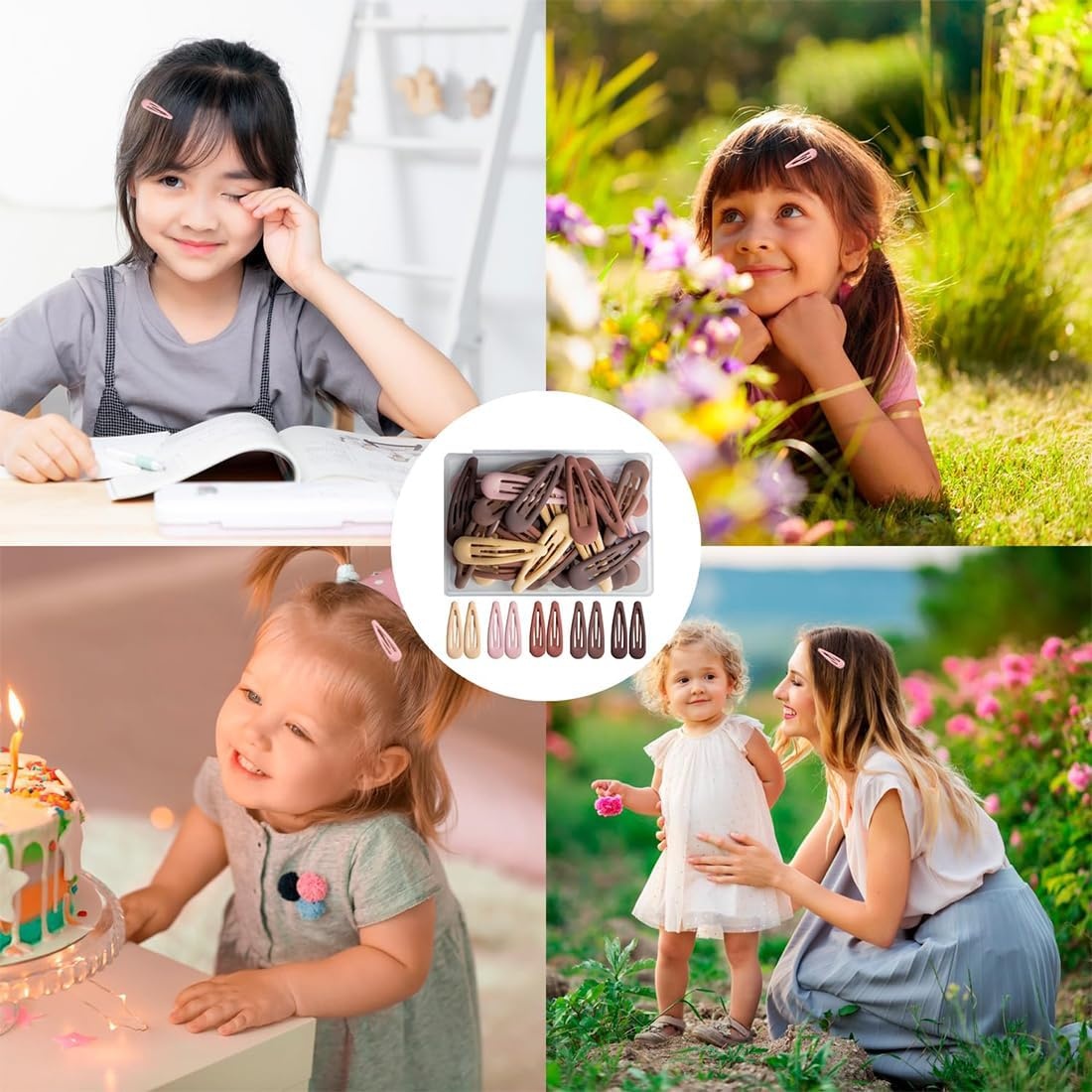 Pack of 30 Hair Clips, 3 Cm Hair Clips Girls, Barrette Hair Clips, Hair Clips for Girls, Hair Clips Metal, Hair Clips Children (Multi-Colour)