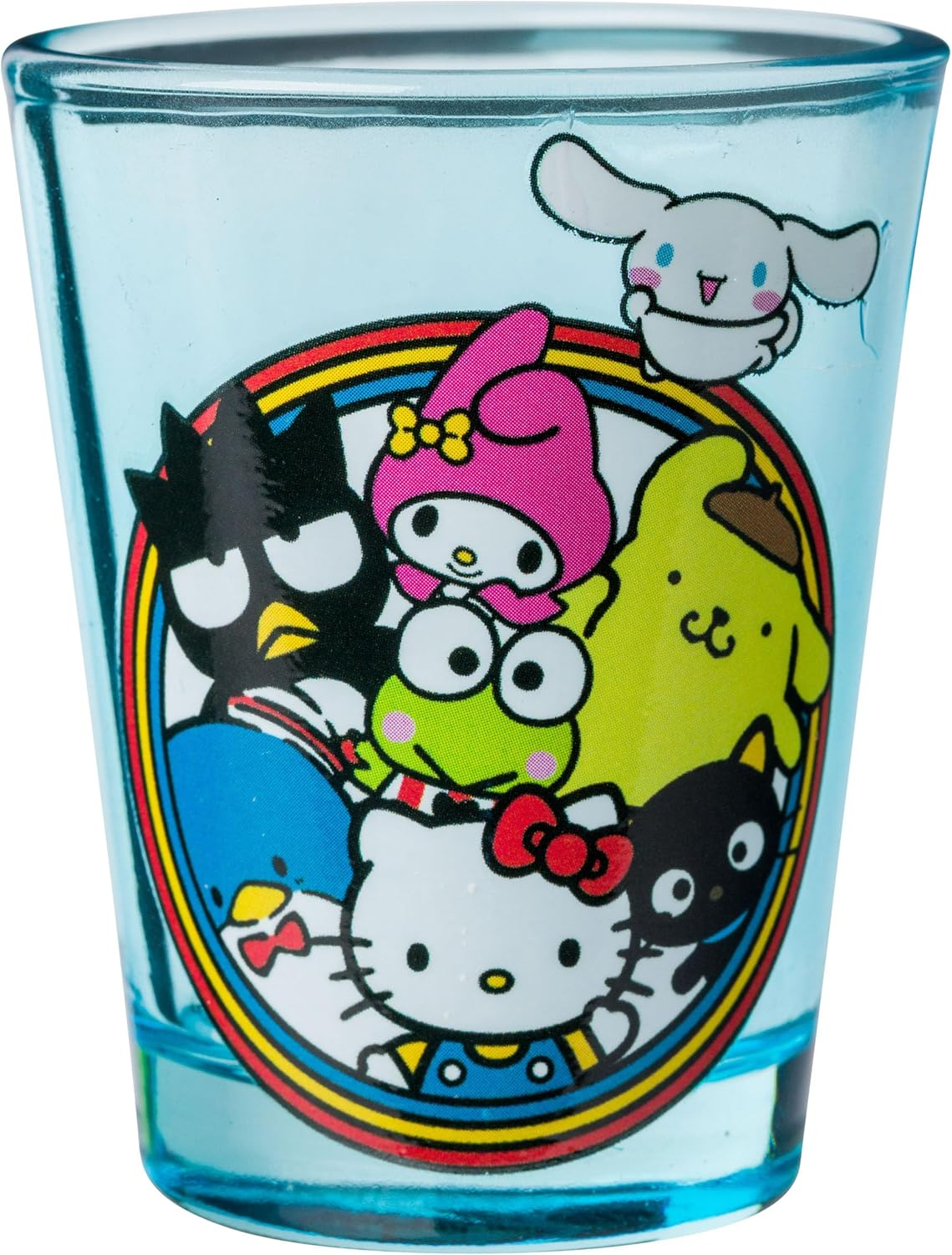 Silver Buffalo Sanrio Group Shot Set 4-Pack Mini Glass Set, 1.5 Ounces - Hello Kitty And Friends Rainbow image number 7