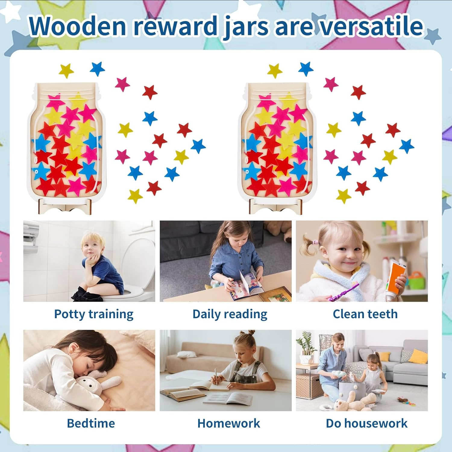 2 Pack Magnetic Reward Jar for Kids, Magnetic Star Reward Jar for Classroom, Behavior Management Classroom Tools, Reward Jar System for Classroom Home, Magnetic Reward Jar for Classroom Board image number 4