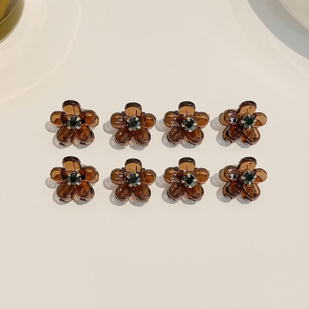 Set of 20 Black Mini Girls Braided Hair Clips Pony Clips Exquisite Side Clips Headpiece Hair Clips (Pink Rhinestones)