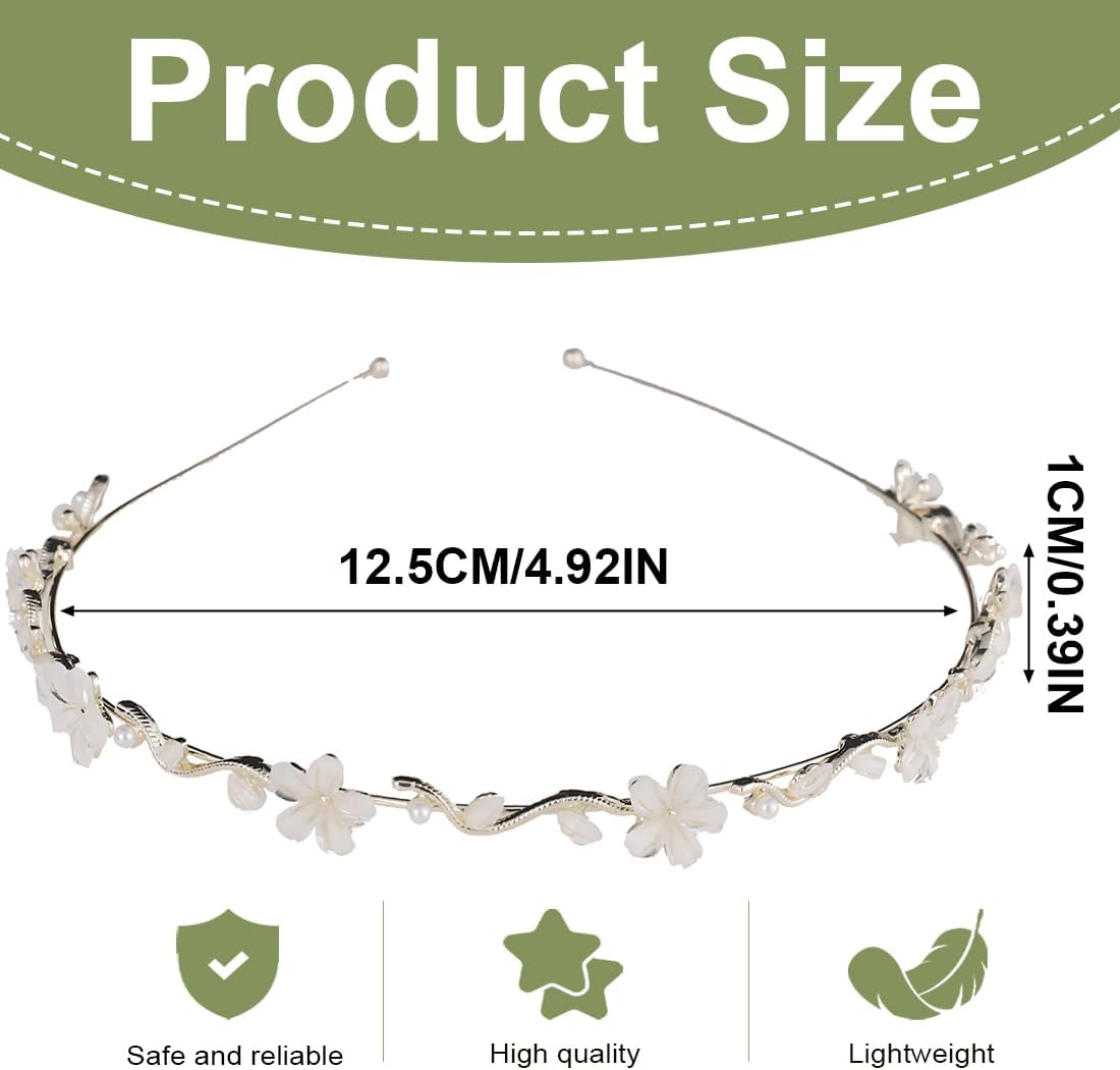 WUSJCOF Girls and Bride Communion Headband - Silver Flower Hair Accessories for First Holy Communion Wedding and Special Occasions image number 4