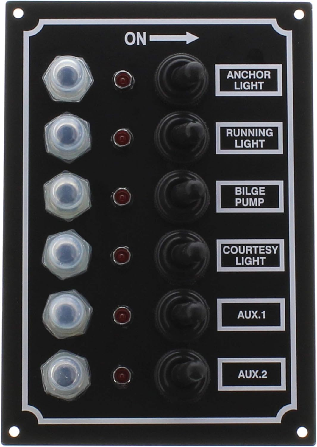 Seasense LED Switch Panel 6 Gang with Breaker and Rubber Boots image number 2