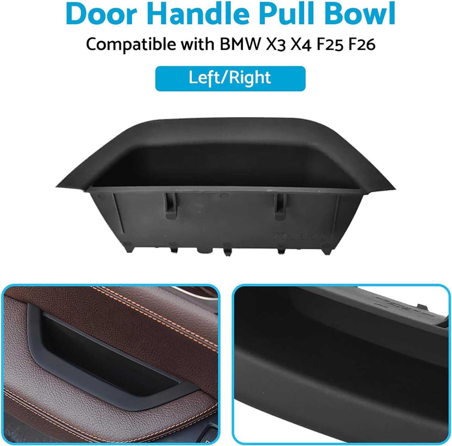 KAKA AUTO PARTS Car Auto LH/RH Inner Interior Door Handle Bowl Pull Cover Trim Compatible with BMW X3 X4 F25 F26 image number 2