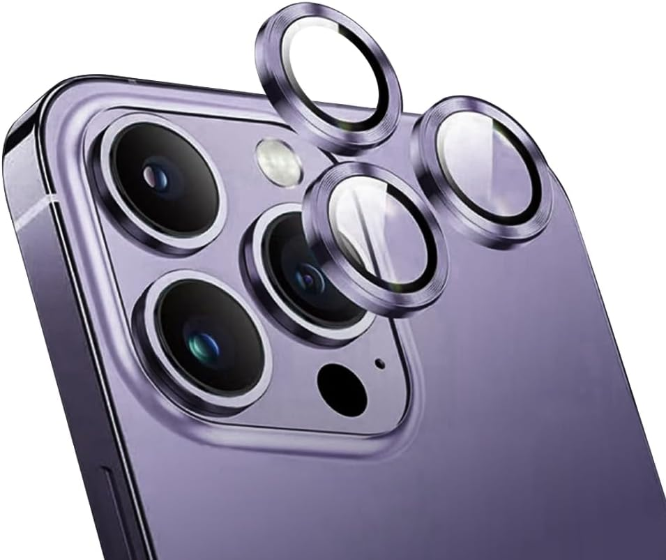 [4 Pieces] T Tersely Camera Lens Screen Protector for Iphone 14 Pro/Iphone 14 Pro Max 2022, 9H Transparent Camera Tempered Glass Grade Protective Cover - Purple