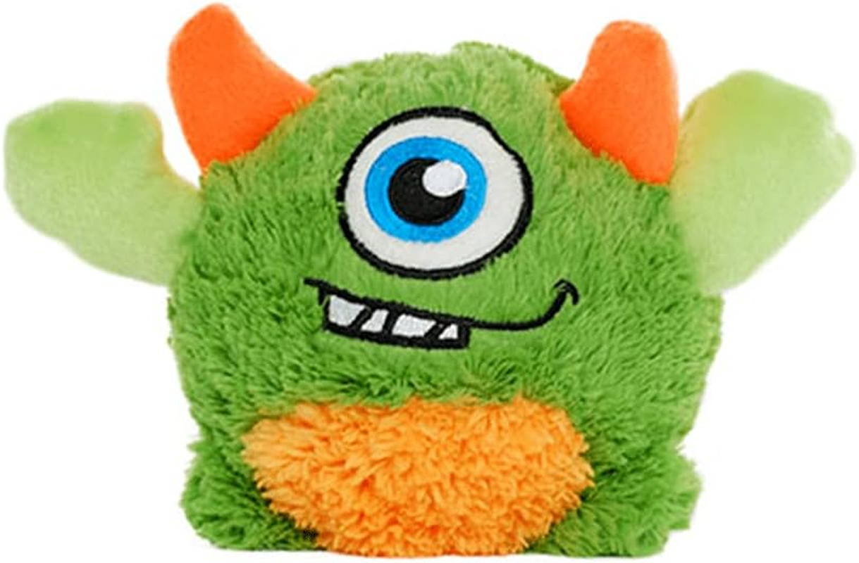 'Flick' Plush Dog Toy, Green, Large - Plush Monster Ball with Squeaker, Fun Halloween image number 3