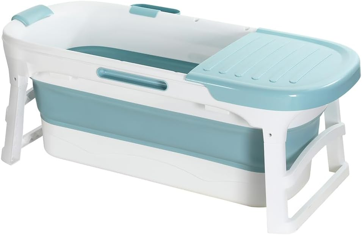 Weisshorn Foldable Bathtub Portable Folding Water Spa with Cover Plate 136X62Cm image number 2