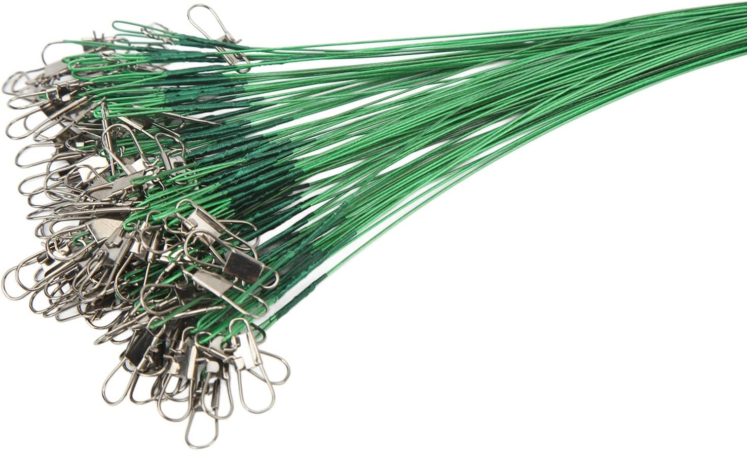 Fishing Wire Leader, Swivels Snap 100PCS Protective Fishing Leader for Fisherman image number 6