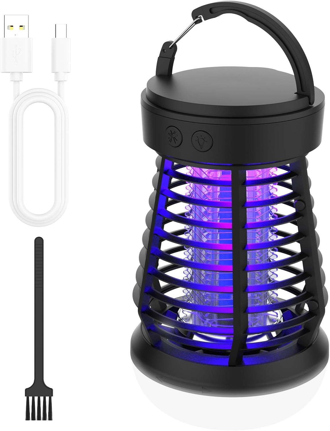 2 in 1 Rechargeable Bug Zapper & Camping Lantern, Second-Generation Dual-Band Frequency Conversion Outdoor Mosquito Killer, 2000V Portable Electric Fly Killer for Home, Garden and Camping