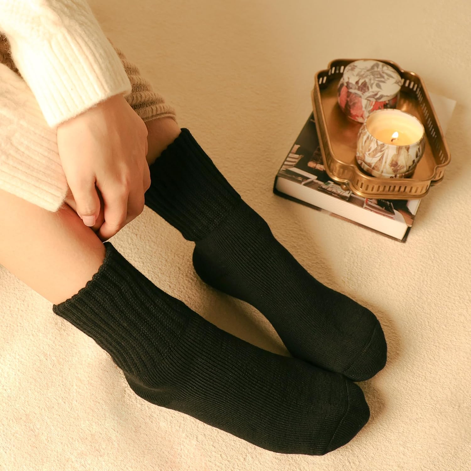 CLOSEMATE Womens Thick Full Cushioned Thermal Warm Boot Socks for Winter 3 Pairs