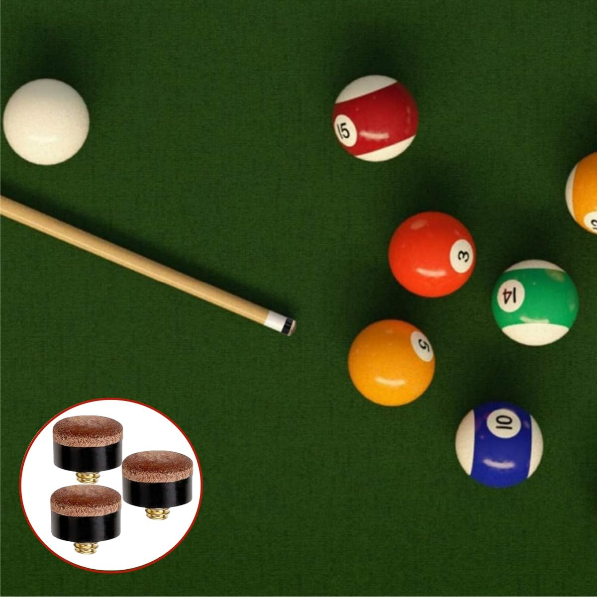 22 PCS the Screw Has a Leather Head,Replacement Parts,10 Mm Cue Tips,Pool Cue Tips Hard Leather Screw-On Tips for Pool Cues and Snooker image number 4