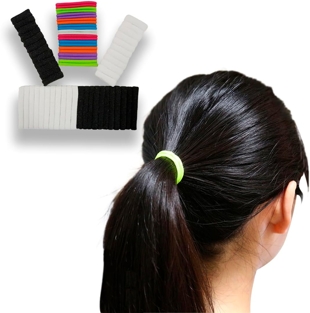 JYC CREATIVE Girls Hair Bobbles Scrunchies (Assorted, Pack of 70) image number 5