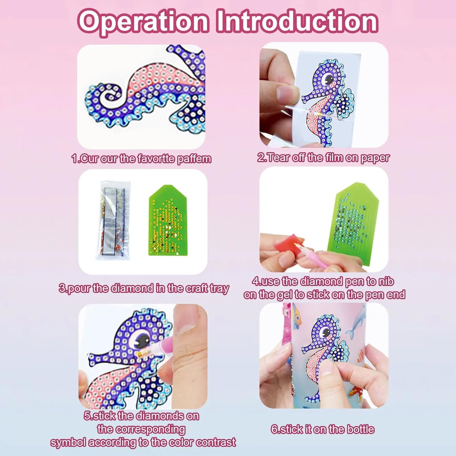 MEIYUETAOSI Decorate Your Own Water Bottle Kits for Girls, DIY Mermaid Water Bottle Decorating Kits for Girls Ages 6-12, Fun Arts and Crafts Project image number 4