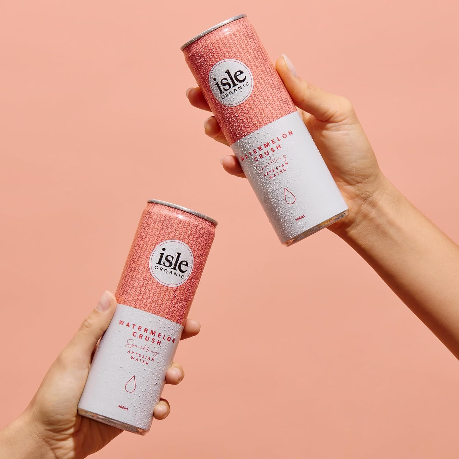 Sparkling Water, WATERMELON CRUSH, Certified Organic, Low Calorie, Flavoured Spring Water, Case of 12 Cans &ndash; Isle Organic