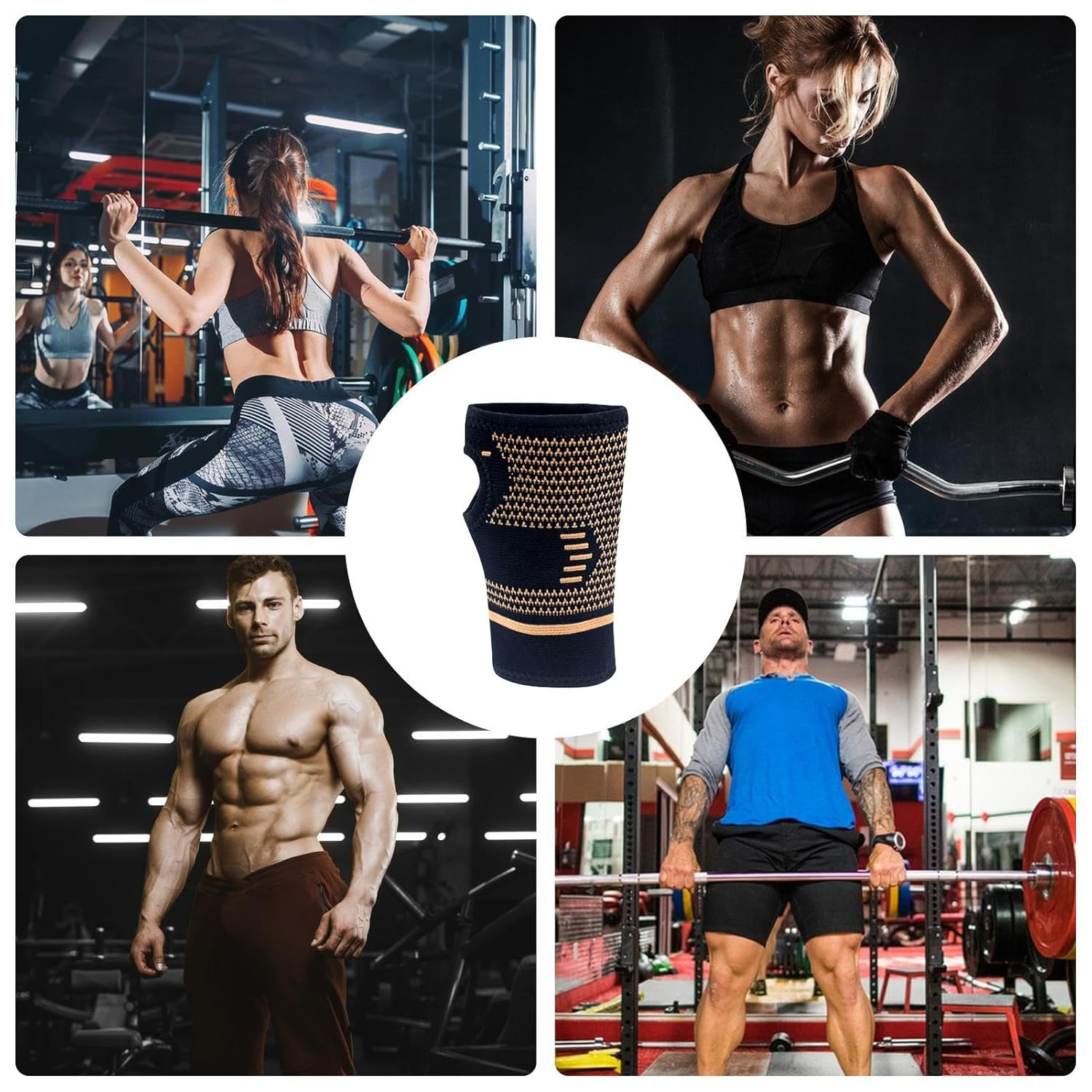 Copper Wrist Support,Copper Elastic Wrist Hand Support | Wrist Brace, Breathable Hand Guard, Wrist Wrap for Sprain, Workout, Fitness image number 5