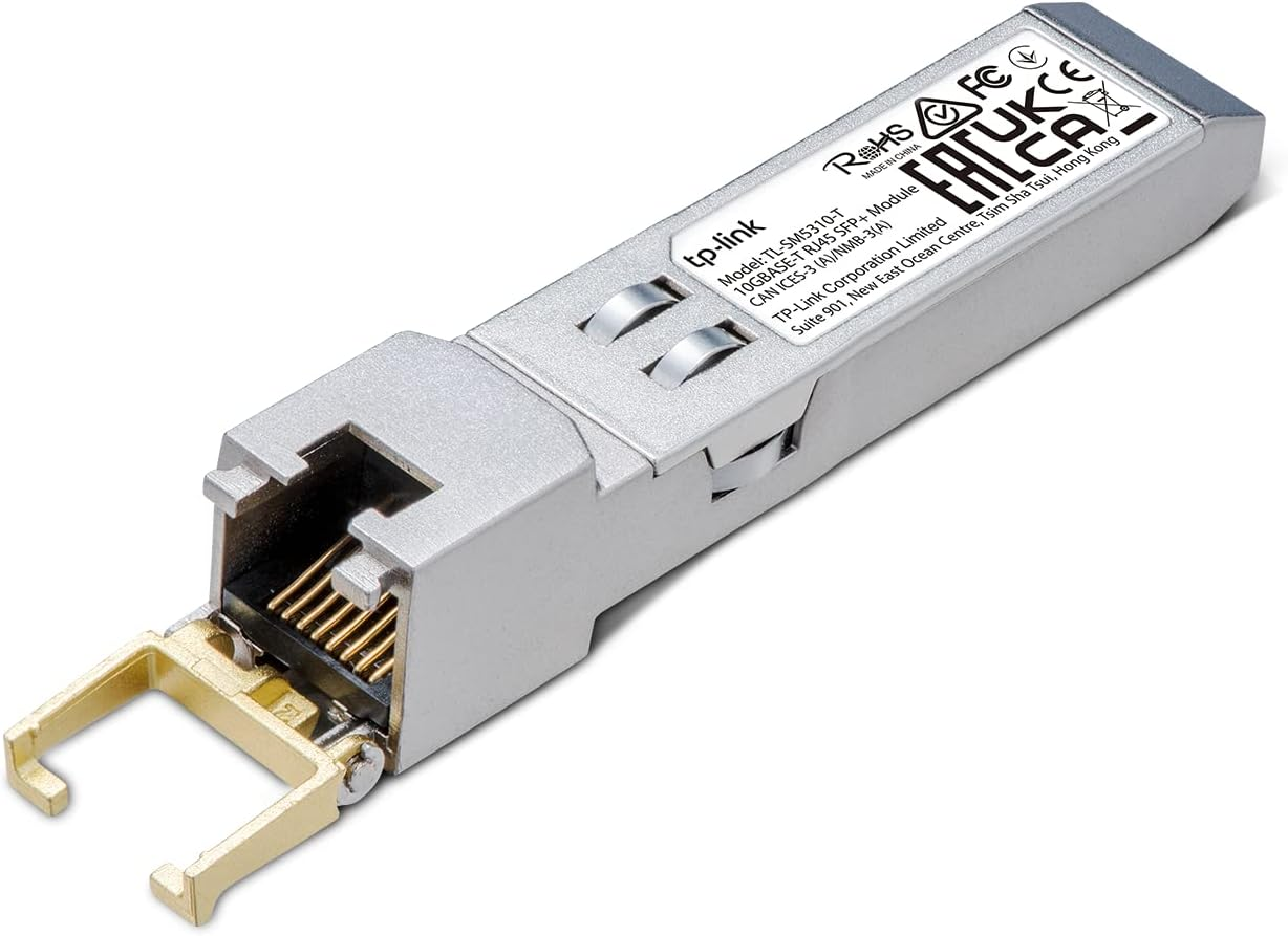 Tp-Link TL-SM5310-T | 10Gbase-T RJ45 SFP+ Module | 10G Copper SFP+ Transceiver | SFP+ to Ethernet | Hot Pluggable | up to 30M Distance| | Durable Metal Casing | Versatile Compatibility, Silver (US Version) image number 4