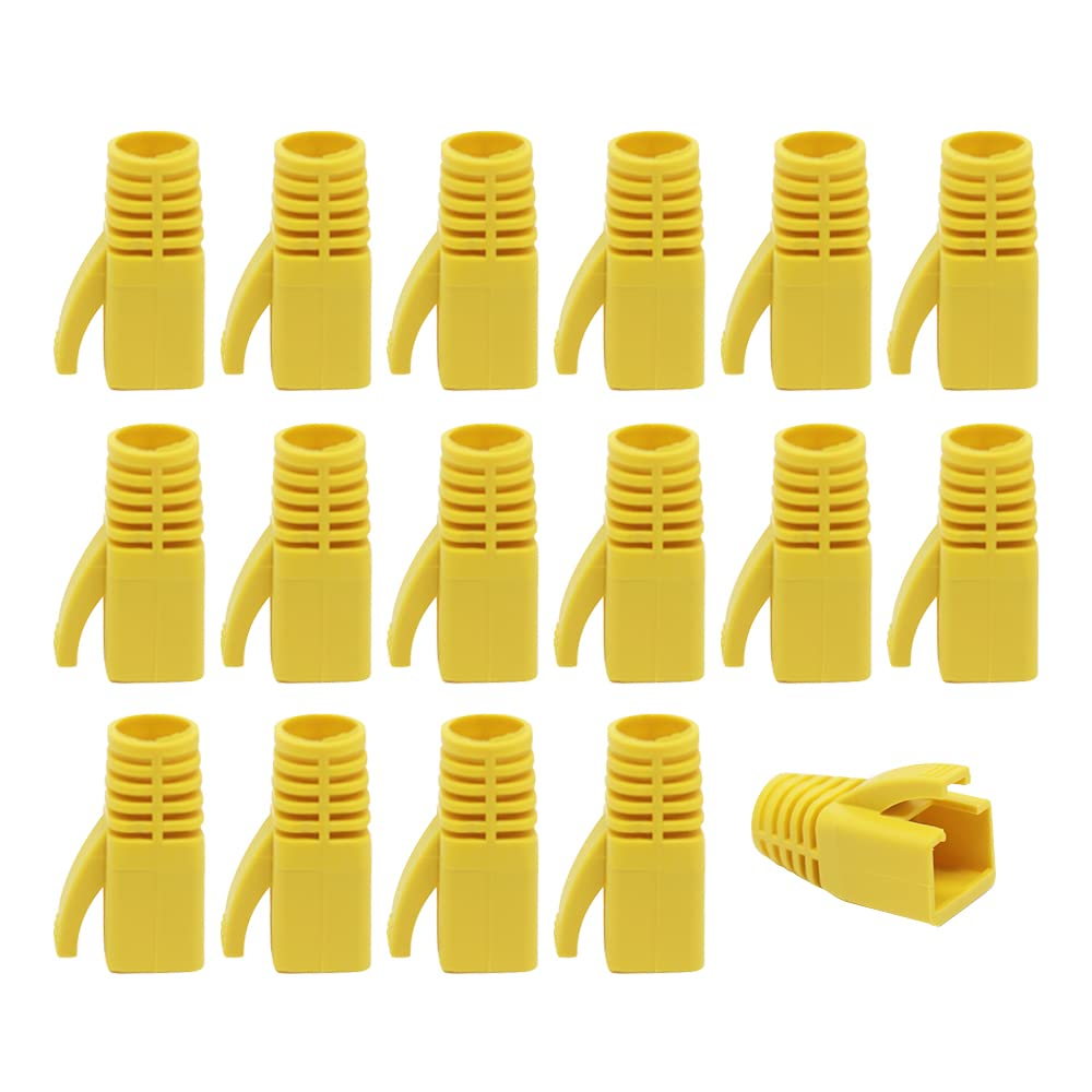 RJ45 Strain Relief Boots, 100 PCS CAT6A, CAT7, CAT8 Plastic Network Wire, Red