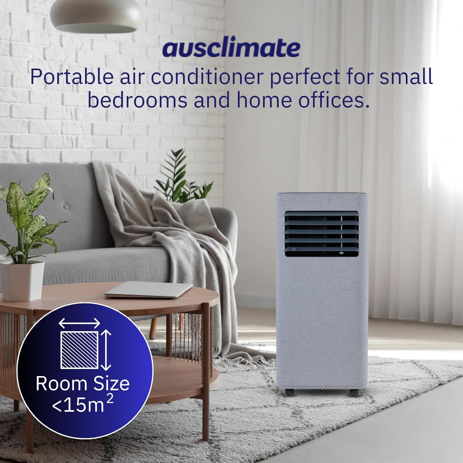 Ausclimate 2.05Kw Smart Compact Portable AC, Stone Grey - Stone Grey image number 6