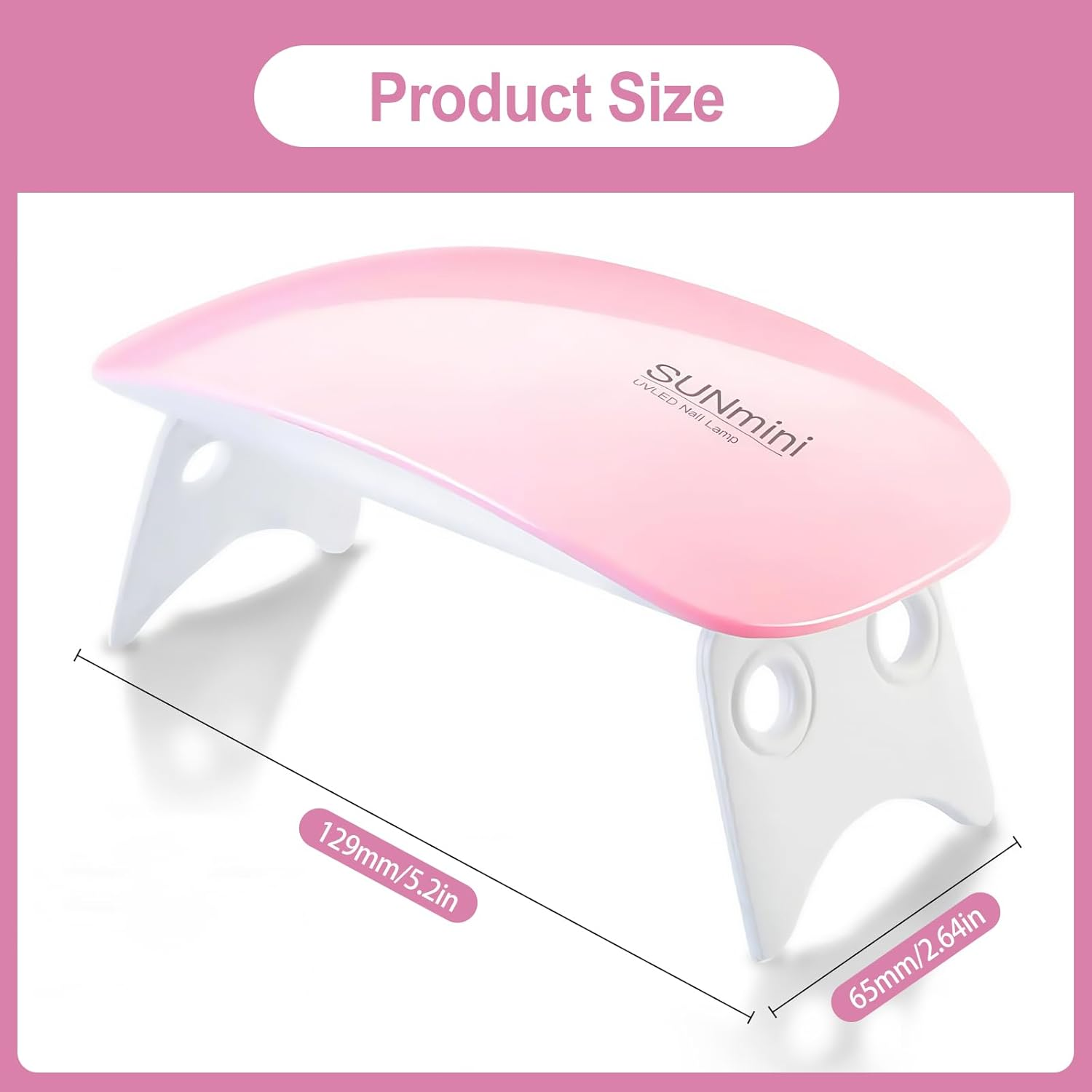 Mini UV LED Nail Lamp, Nail UV Lamp, UV LED Lamp for Gel Nails, Nail Polish Dryer, Nail Lamp, Mini Nail Dryer for All Gel Nail Polishes, UV Lamp for UV Gel Nail Polish image number 6