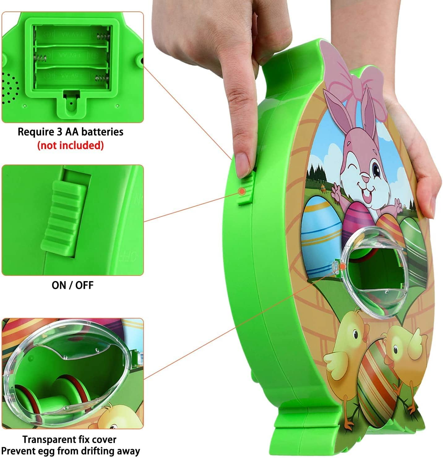 Easter Egg Decorator Kit, Egg Painting Kit with Egg Spinner, Easter Egg Coloring Kits with 3 DYE Eggs, 8 Colorful Quick Drying Markers, DIY Easter Eggs Painting Decorating for Kids Gifts image number 3