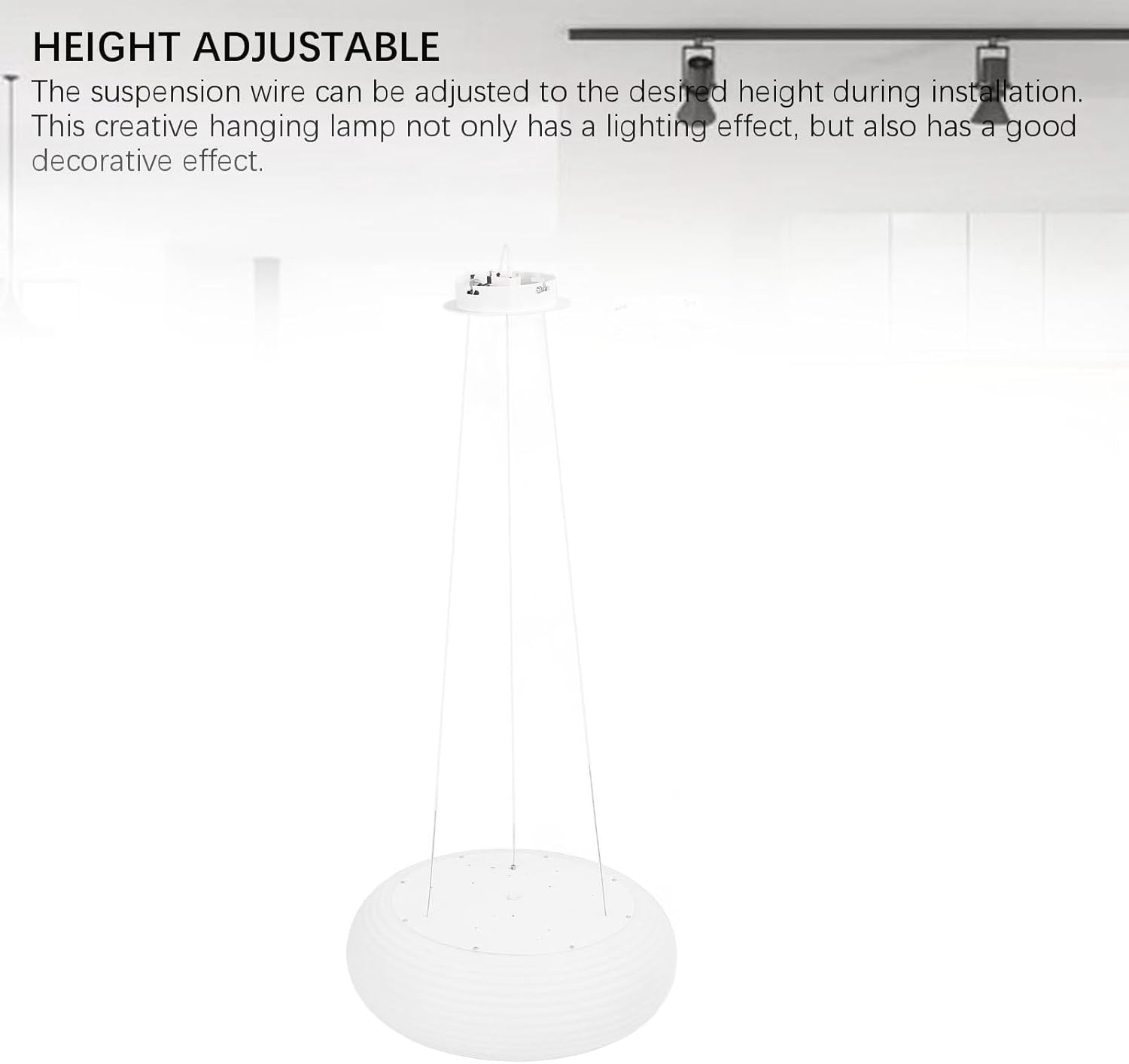 Modern Pendant Light round Milky White Lampshade Height Adjustable 3 Color Temperature Stepless Dimmable Hanging Lamp for Dining Room Kitchen image number 1