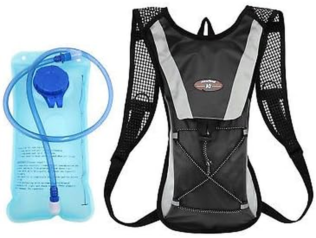 Hydration Pack 2L Water Bladder Bag Backpack Cycling Bicycle Hiking Camping (Black) image number 2