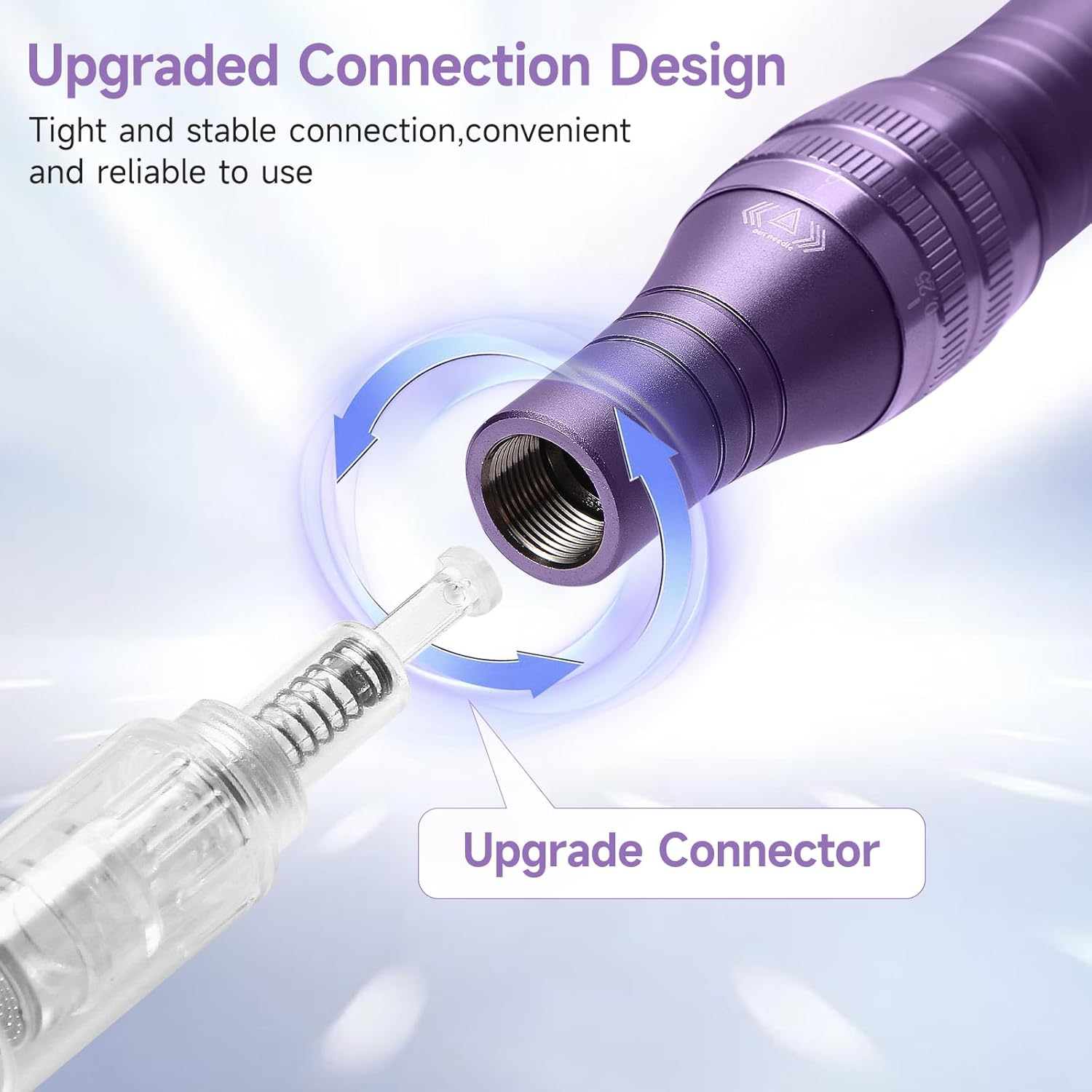 Microneedle Derma Roller Pen - Professional Microneeding 0.25 Mm Derma Roller Beauty Pen - Microneedles Roller Pen for Women Men Tools (Purple) image number 3