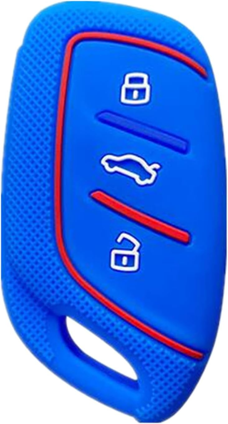 Honeycomb Pattern Silicon Car Key Cover Cases for Roewe RX3 RX8 ERX5 RX5 I6 I5 MG4 MG5 MG6 MG ZS EV HS EHS ZX GT 3 Buttons (Black)