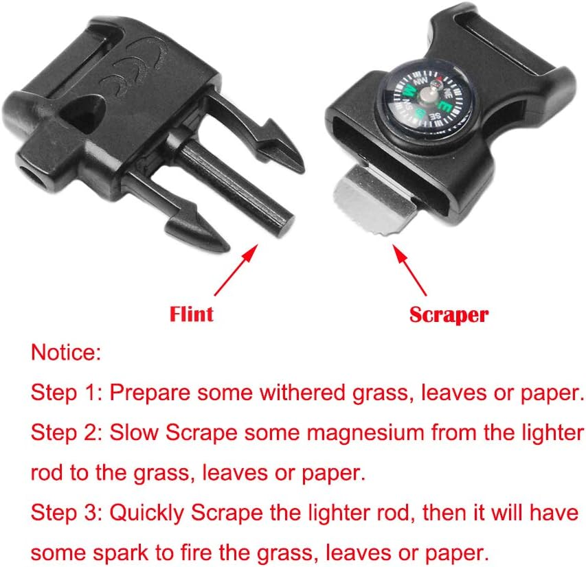 Paracord Buckles, Compass Buckle for Bracelets Clasp Clip Outdoor Camping Emergency Survival Travel Accessories - 10Pack 5/8Inch Khaki image number 2