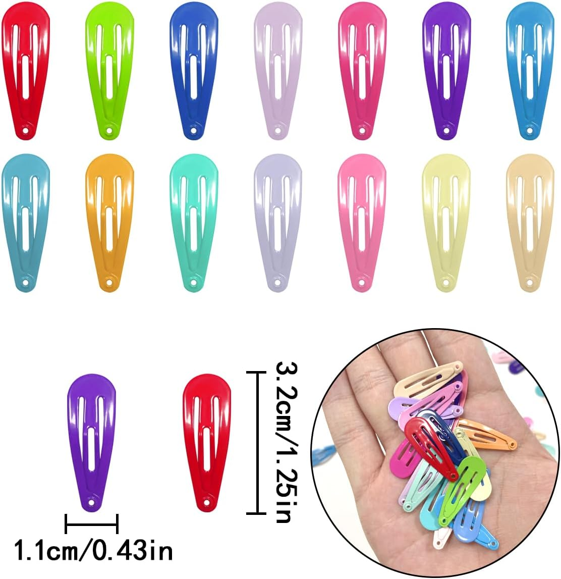 Girls Hair Clips, 50 Pcs Non-Slip Metal Barrettes for Girls, Teens, Women (Multiple Colour) image number 2