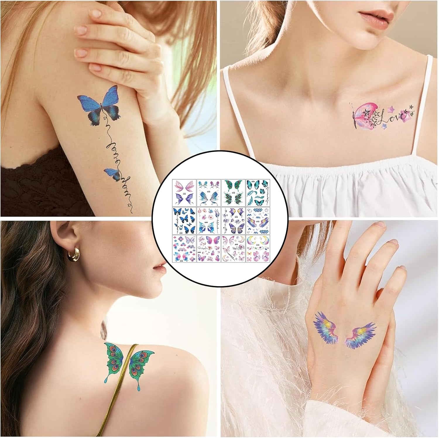 Hrenvaxil Temporary Tattoos, Tattoo - Eye Face Makeup Decoration for Women Girls, Festival Party Flash Body Art