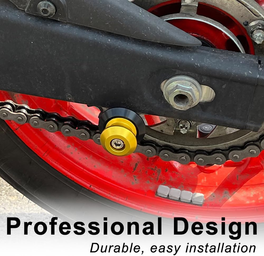 2Pcs 8MM Motorcycle Swing Arm Sliders Spool CNC Swing Arm Stand Screw for Bmw S1000RR Honda CBR600RR 1000RR Kawasaki Z800 Z900 Z1000 Ducati Gold - Gold image number 3