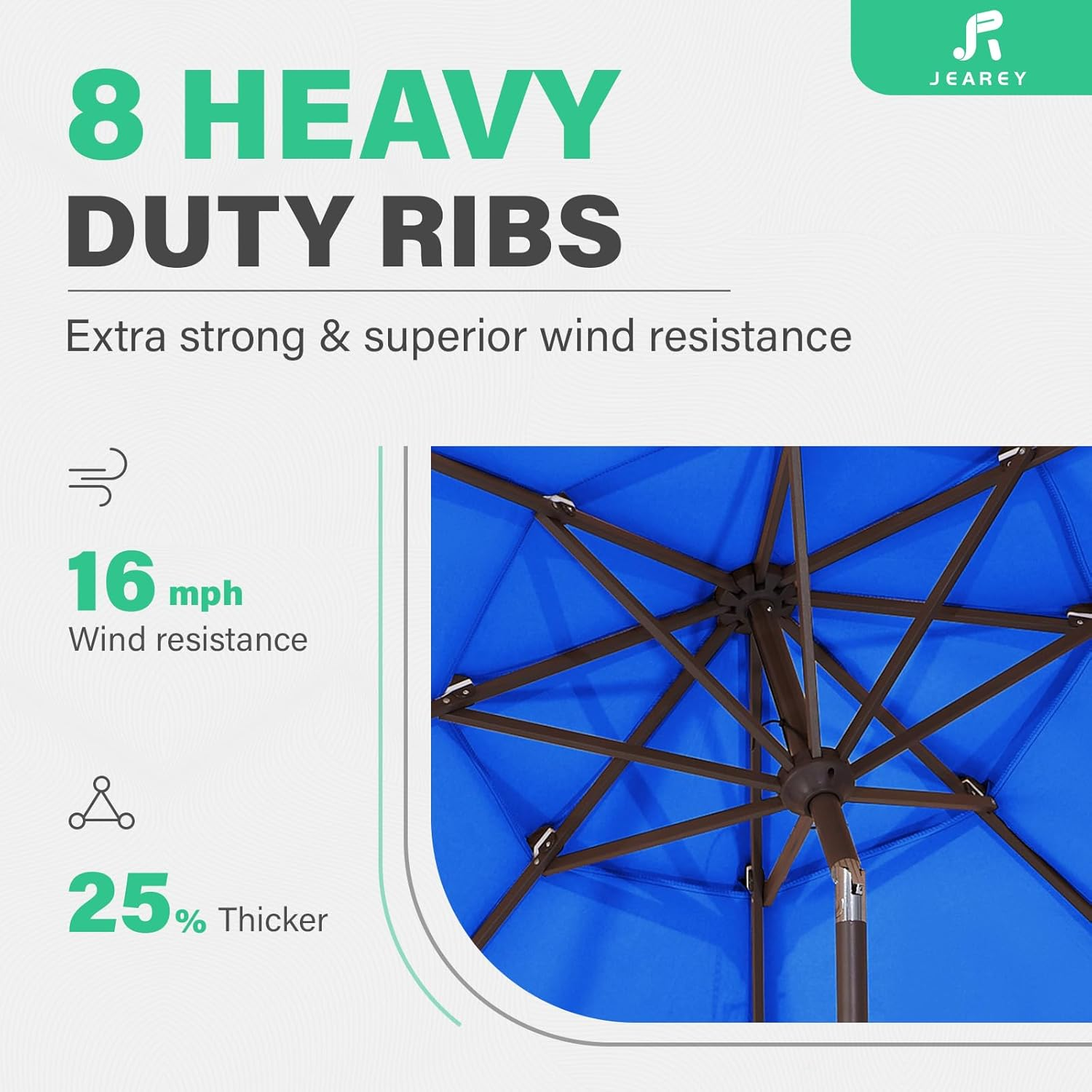 JEAREY 9FT 3 Tiers Patio Umbrella Outdoor Market Umbrella Table Umbrellas image number 2