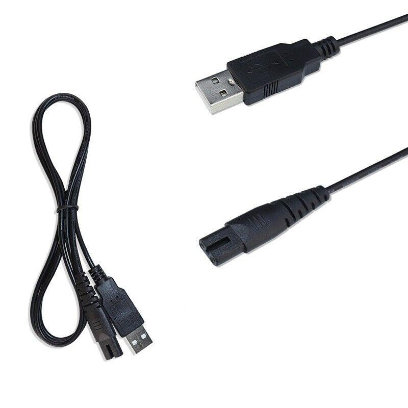 AIMALL Universal USB Charging Cable for Electric Shavers & Barber Tools &ndash; 4.9Ft (124Cm) Durable 5V Charger Adapter, Compatible with Philips, Safe for Computers, Cars, Power Banks, Black