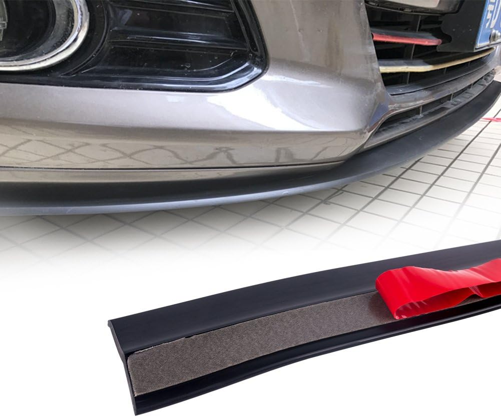 Runmade 2.5 Meters Universal Front Bumper Spoiler Bumper Lip Splitter Body Spoiler Valance Chin (Black) image number 4