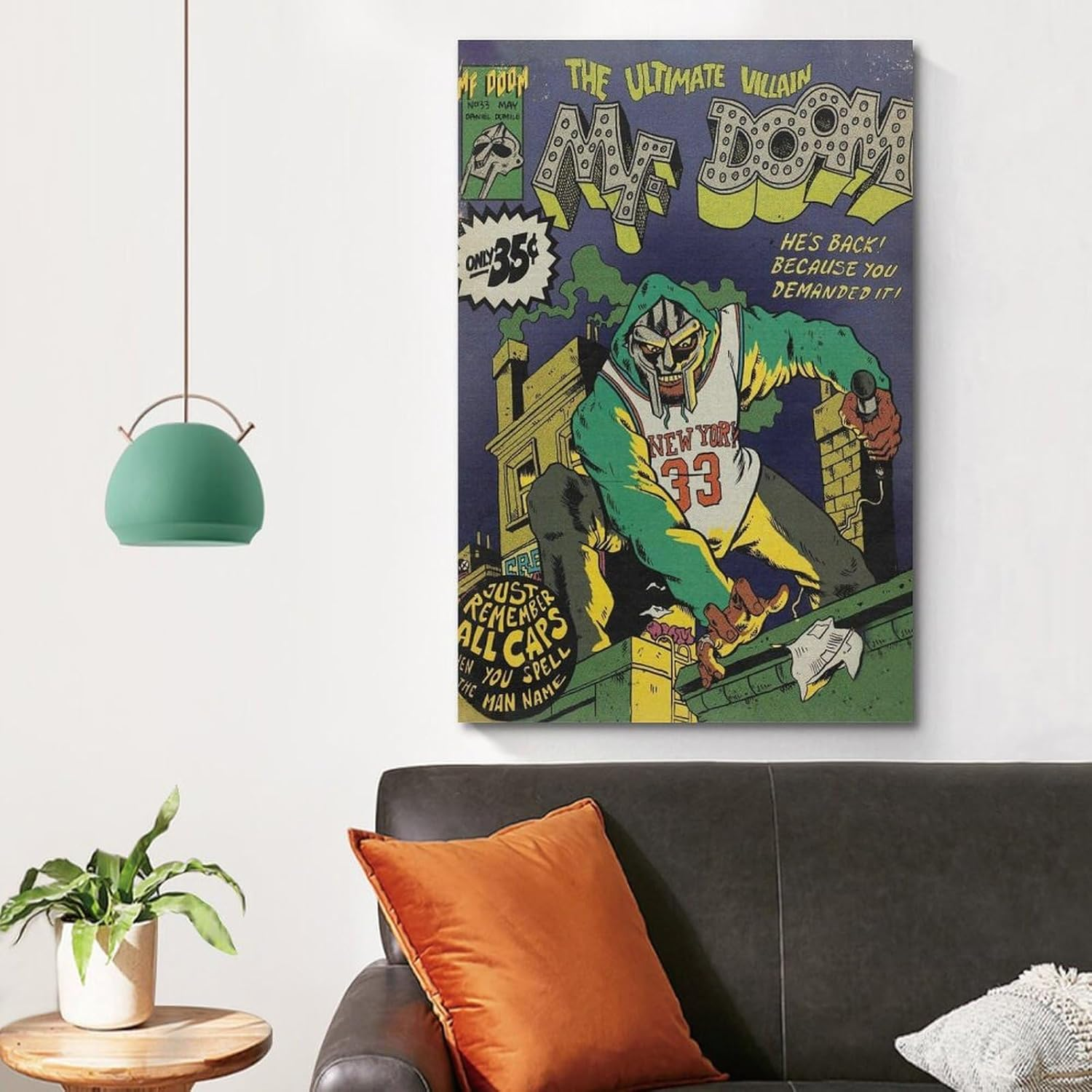 Mf Cartoon Music Art Poster Doom Poster Canvas Painting Wall Art Picture Home Decor Print for Bedroom Living Room Dorm Study Bar Office 12X18Inch(30X45Cm)