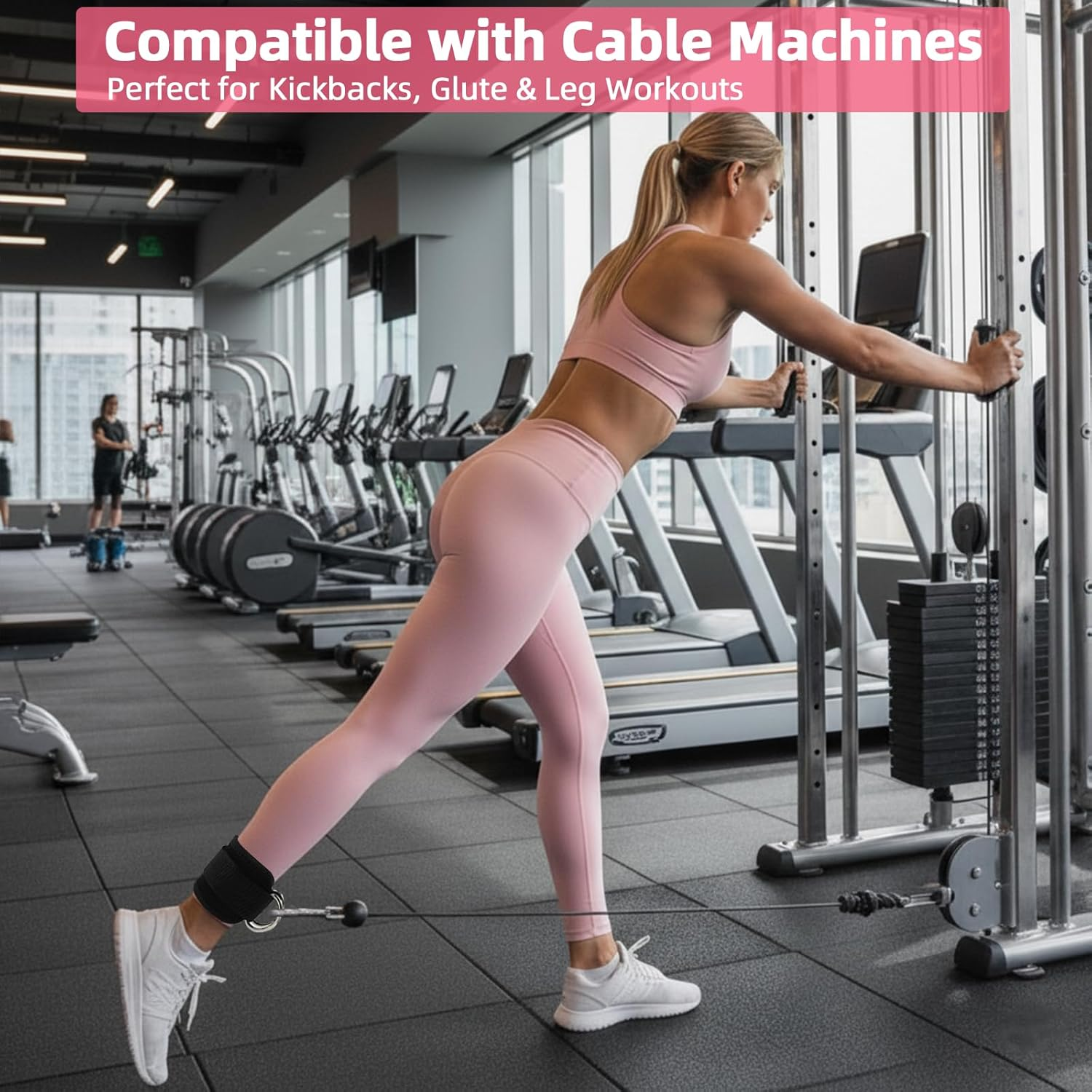 Ankle Resistance Bands with Cuffs, Ankle Exercise Strap for Butt Lift & Kickbacks, Ankle Workout Band for Leg & Glutes Training Equipment