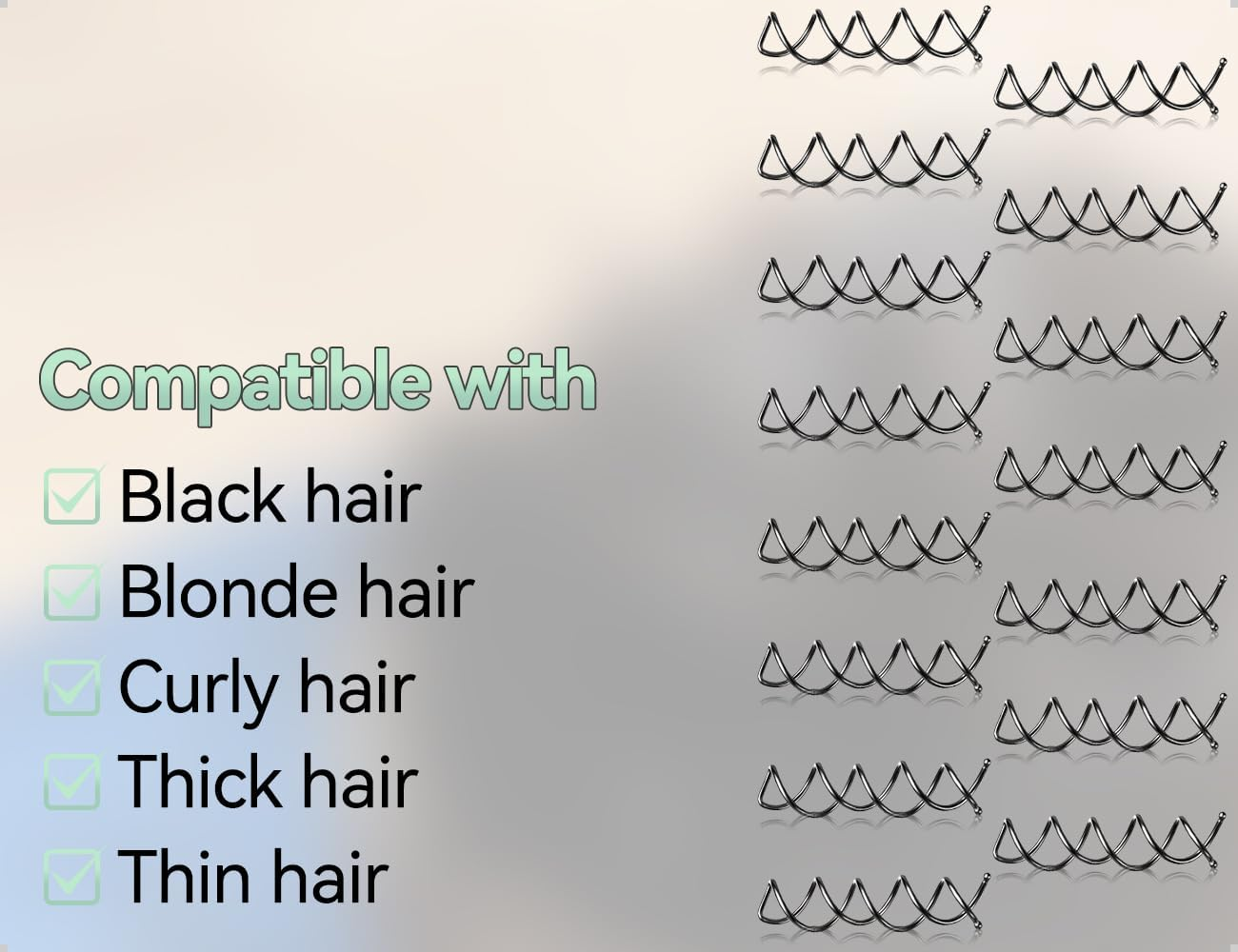 AOYEGIC Pack of 15 Spiral Hair Clips, Bun Hairpin, Used for Girls, Children, Hairdressers, Women, Home, Office, School, Birthday, Party, Anniversary (Black) image number 1