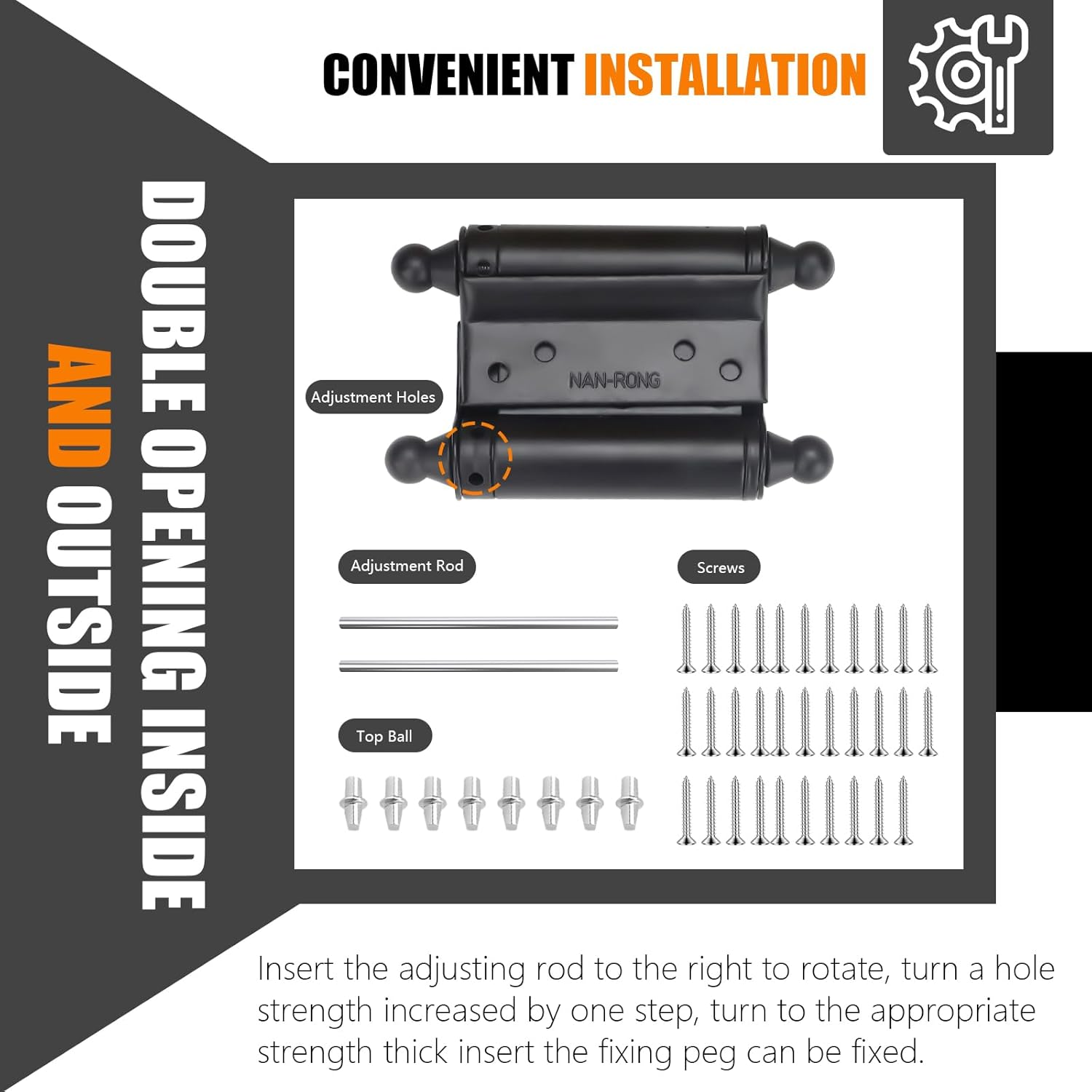4 Pack 3&rsquo;&rsquo; Double Action Hinges, Double Swing Hinges Swinging Door Hinge Cafe Door Hinges, Stainless Steel Trap Door Hinges Spring Hinge (3&rsquo;&rsquo;) image number 4