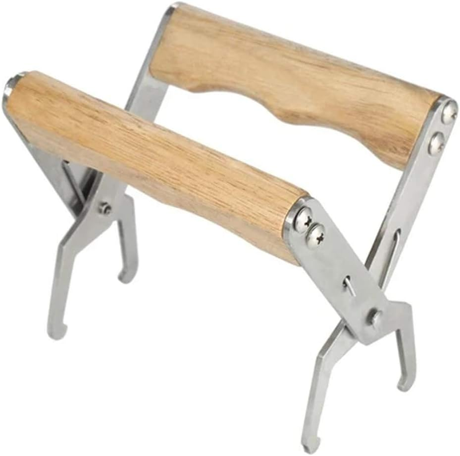 Stainless Steel Beehive Frame with Wooden Grip Holder, Lifter, Gripper, Bee Hive Capture Grip, Beehive Frame Tool Beekeeper Tool