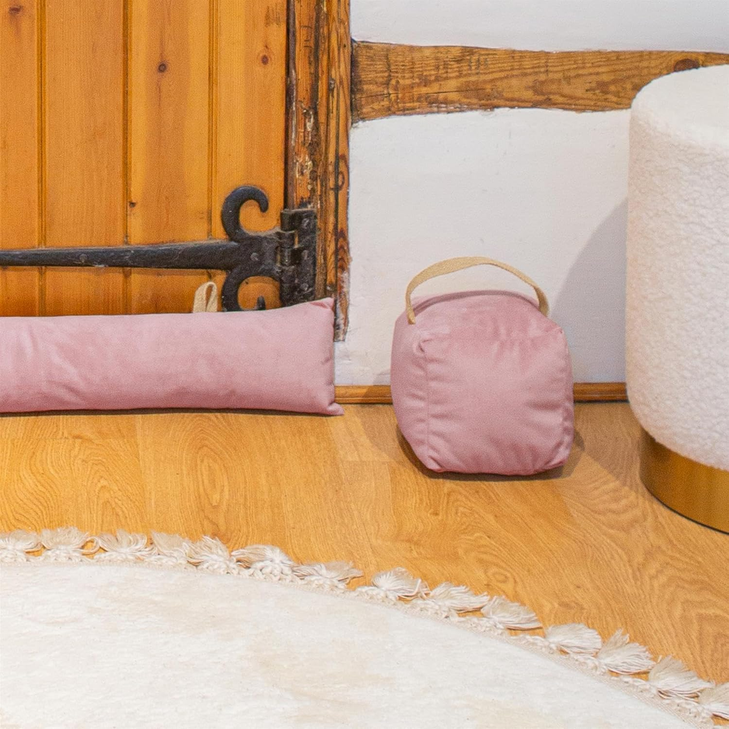 Nicola Spring Door Draught Excluder - 80 X 12Cm - Pink - 1Pc - Velvet Indoor Decorative Wind Stopper Home Interior Air Strip Wind Seal Window Draft Snake Sound Blocker for Home, Office Doors image number 3