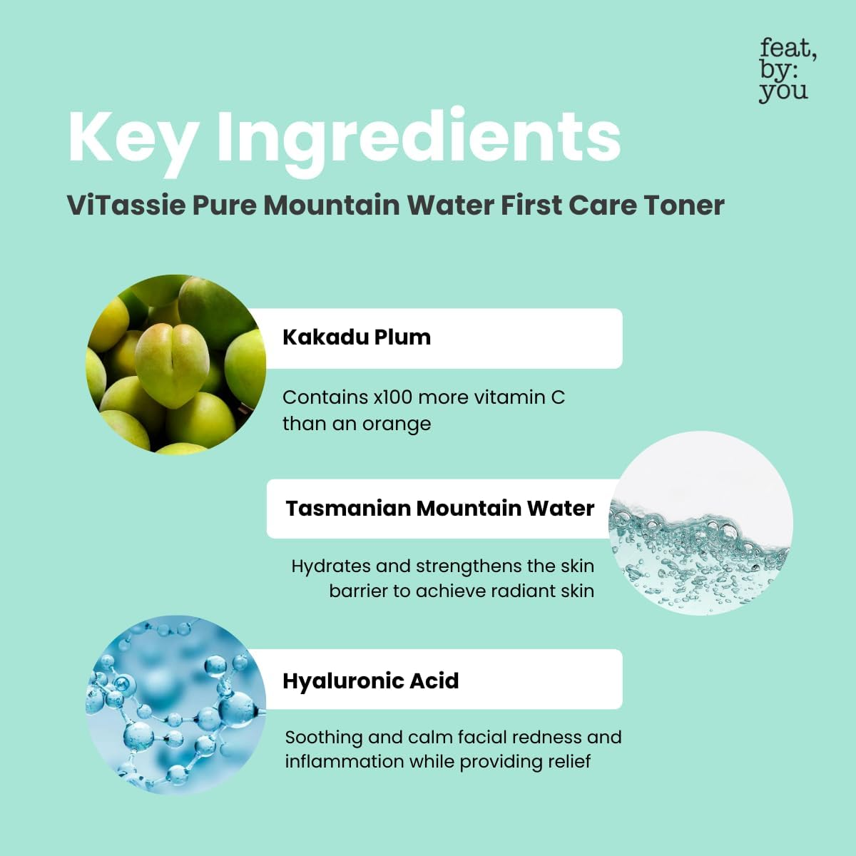 Vitassie the Essentials Trio, Daily Skincare Essentials, Soothing Hydrating and Cooling Finish, Revitalizes and Brightens Dull Skin, Foaming Cleanser, Refreshing Toner, Gel Cream image number 2