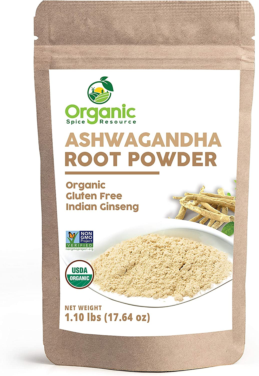 Organic Ashwagandha Root Powder - 1.10 Lbs (17.64 Oz) or 8Oz | Lab Tested for Purity | Resealable Kraft Bag, Non-Gmo, Indian Ginseng, Withania Somnifera -100% Raw from India, by SHOPOSR image number 6