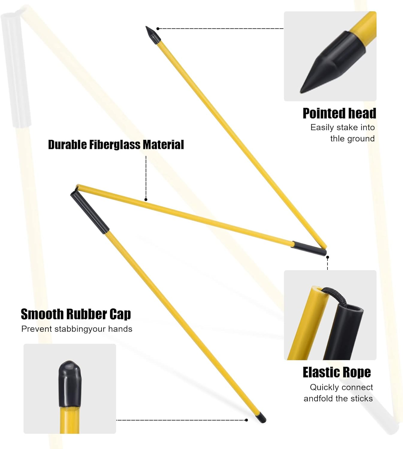 Golf Alignment Stick, 2-Pack Golf Alignment Rods, 48" Collapsible Alignment Stick Golf Training Aid for Aiming, Putting, Posture Corrector, Golf Practice Sticks with Clear Tube Case image number 2