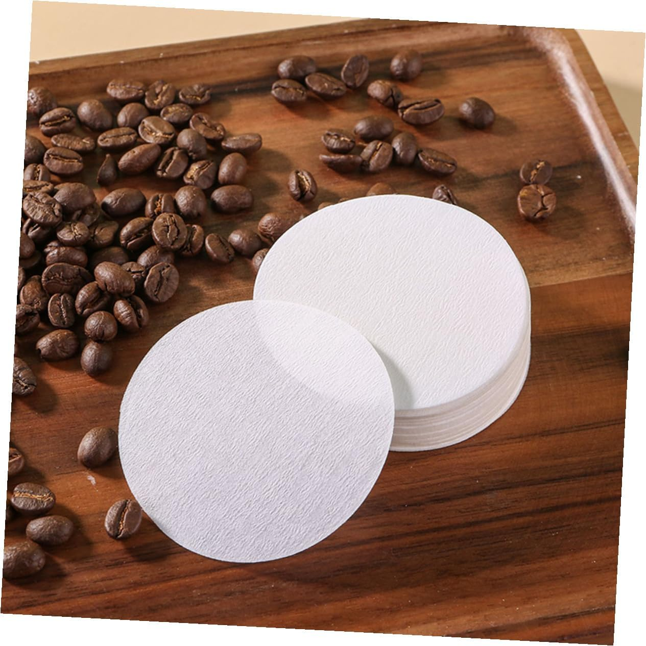 COHEALI 300Pcs Unbleached Coffee Filter Paper Espresso Filtering Paper Disposable Filter Pads for Manual Drip Coffee image number 5