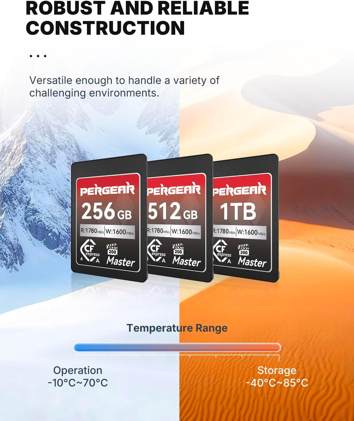 Pergear 512GB Cfexpress 4.0 Type a Memory Card, up To1780Mb/S Read Speed & 1600Mb/S Write Speed for 4K 120P,8K 30P for Sony Alpha Sony FX Cameras, 2 Pack image number 4