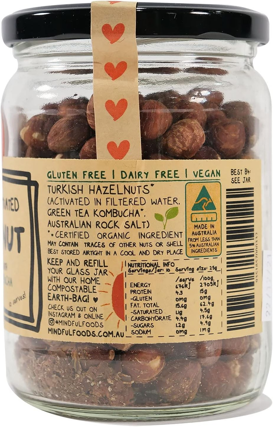 Mindful Foods Organic & Activated Hazelnuts 250 G