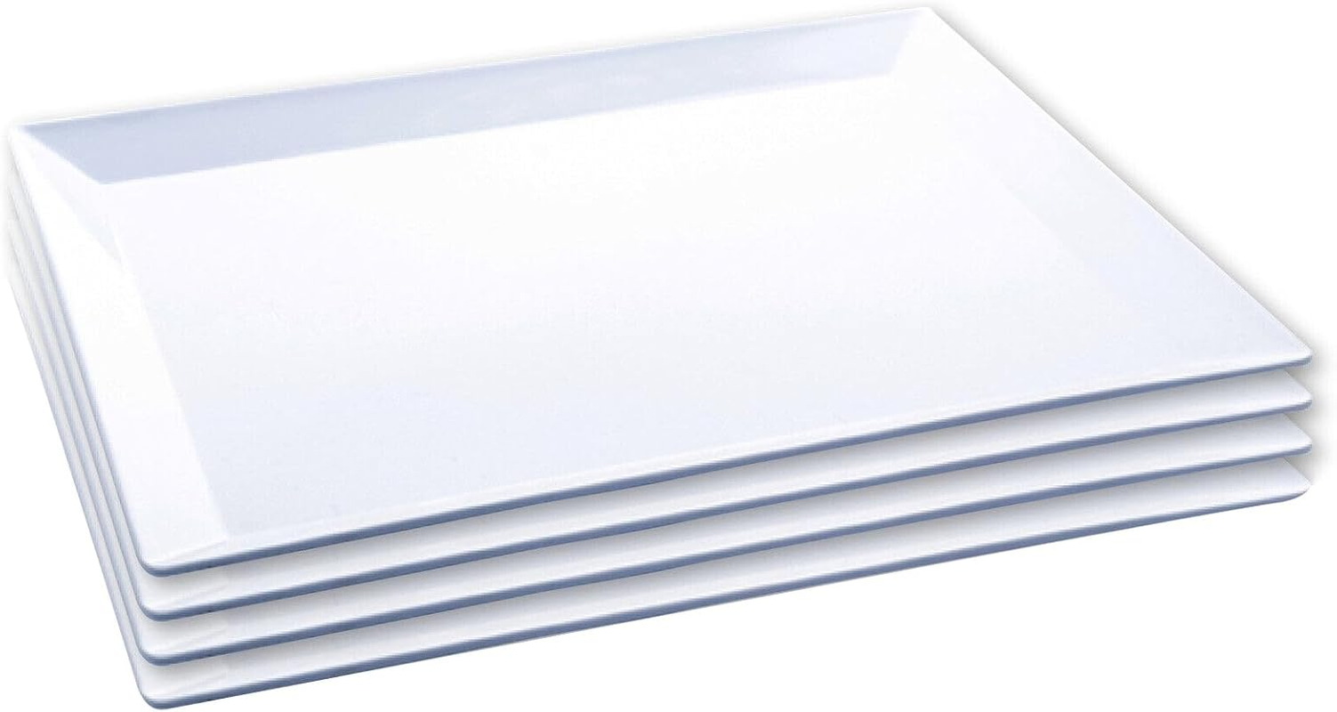 Tootoo Melamine Platter Tray Rectangular 43Cm X 34Cm X 2.5Cm - White (2) image number 1