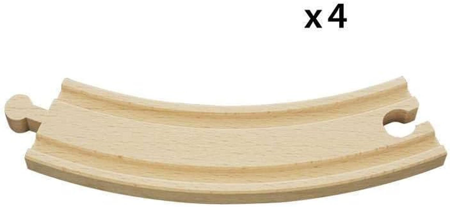 BRIO World 33342 Large Curved Tracks 4 Pieces, Wooden Railway Track Set for BRIO World Trains, Smooth Turn Expansion for Train Layouts, Kids Age 3+ image number 3
