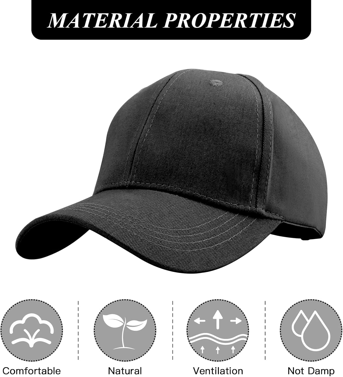 Womens Ponytail Hat Baseball Cap,Unisex Adjustable High Messy Bun Ponycap,Classic Solid Color Outdoor Hats with Pony Hole Loop image number 5